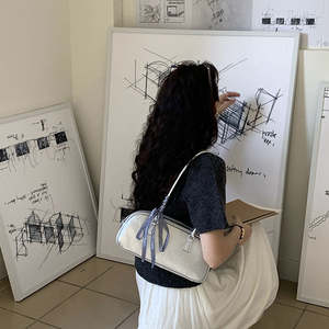 Bolso de mano estilo ballet coreano personalizado para mujer, bolso de hombro plateado para mujer, bolso tote - Product Image 2