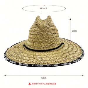 CXY - Sombrero de Paja para Hombre, Estilo Salvavidas, con Ala Ancha, Protección UV, Personalizable con Logotipo, para Pesca, Unisex, Venta al Por Mayor - Product Image 3