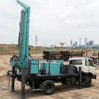 Machine de forage de puits d'eau APCOM, équipée d'une plateforme rotative hydraulique montée sur chenilles, pompe diesel, haute efficacité, profondeur maximale 300 m