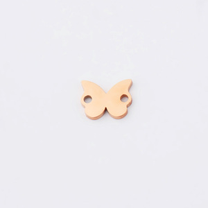 10X8Mm Rvs Metalen Sieraden Accessoires Vinden Dubbele Twee Gaten Vlinder Shape Hanger Charm Voor Ketting Armband - Product Image 3