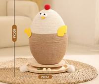 Tiang Garuk Kucing Ayam dari Kayu Solid Modern dengan Sisal, Mainan Panjat Berputar 40cm untuk Hewan Peliharaan di Dalam Ruangan