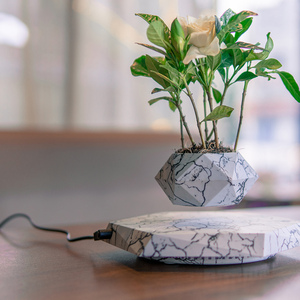 磁気浮上ポット 最新の大理石カラー 浮遊植物ホルダー クリエイティブな家の装飾ギフト 浮遊植物 - Product Image 2