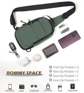 Bolso Bandolera Pequeño y Ligero de Nailon para Hombre y Mujer, Bolso de Pecho con Múltiples Bolsillos y Amplio Espacio - Product Image 4