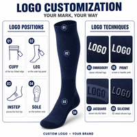 Chaussettes de sport pour hommes à compression ferme, chaussettes en coton mi-hautes pour la course à pied, le fitness, le marathon, chaussettes renforcées personnalisées