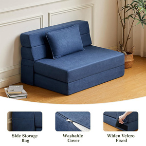 Custom Designed Compressed Roll Wrapped Tofu Block <b>Sofa</b> <b>Bed</b> Square <b>Convertible</b> Foam Filling Corduroy Fabric Modern Minimalist - Product Image 4