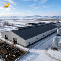 Structure en acier préfabriquée pour l'élevage de bétail, abri pour vaches laitières et bâtiments agricoles modernes