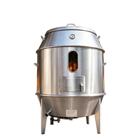 Grill à charbon de bois industriel avec un support suspendu, adapté aux agneaux et aux dindes entiers, pour usage commercial