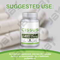 Capsules de Cissus Quadrangularis 1400mg de la marque privée JBY Factory, complément pour adultes, santé des articulations, sans gluten