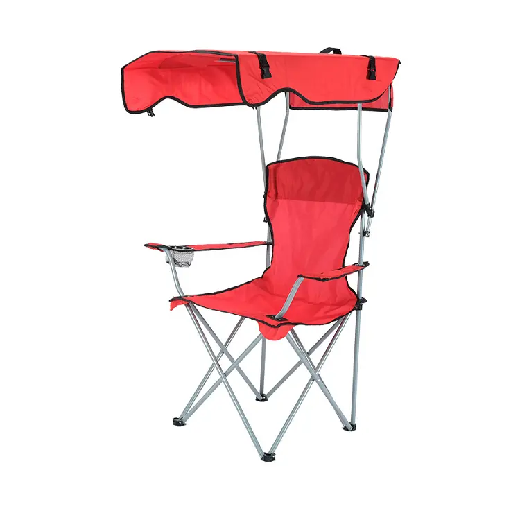 Fauteuil de plage, chaise d'extérieur avec parasol, pliable, Portable, pour la pêche, le camping, en Oxford, avec toit