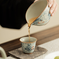 Tasse à thé en céramique imitation Song Ru Kiln Xiangyun Ruitu, tasse du maître, tasse de dégustation, ensemble de thé pour la maison