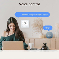 Termostat Pintar untuk Rumah, Termostat Wi-Fi Kontrol Suara dan Aplikasi Layar Sentuh, Pengontrol Suhu yang Dapat Diprogram