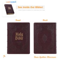 Impression géante personnalisée en simili cuir PU pleine grandeur Christian English Holy Bible Book Printing