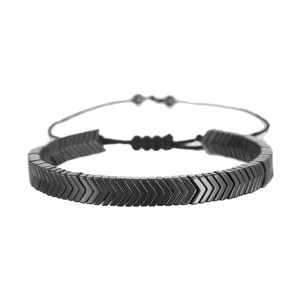 Pulsera Trenzada de Cuentas de Hematita Negra Geométrica Creativa Plana para Pérdida de Peso con Cristal Sanador y Piedra Preciosa Natural Hecha a Medida - Product Image 4