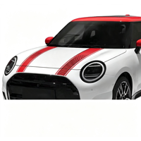 Kit de Calcomanías de Vinilo para Capó con Rayas de Carreras en Tonos Rojos Personalizadas, Gráfico de Matriz de Puntos en Degradado, Adhesivos Decorativos para Techo, Modelo XGS DECAL
