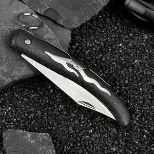 להב מגולף טיטניום חלול טיטניום מצופה נירוסטה סכין כיס מתקפל לפרוייקטים שונים - Product Image 5