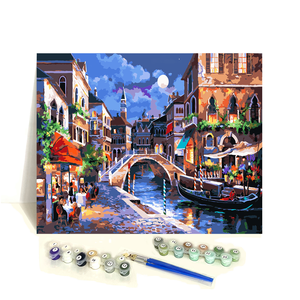 Pintura por Números Profesional en Lienzo de Algodón, Acrílico y Óleo, 40*50, Paisaje de la Ciudad de Venecia, Estilo Europeo Clásico <span class=keywords><strong>para</strong></span> Adultos - Product Image 4
