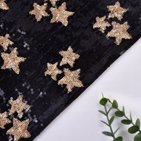 Tissu en maille tricotée sur mesure OEM/ODM, 230 g/m², tulle respirant, broderie de paillettes pour vêtements