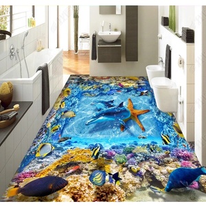 Mural de suelo de baño y sala de estar, criatura marina con impresión de autoadhesivo, impermeable, 3D, pvc - Product Image 2
