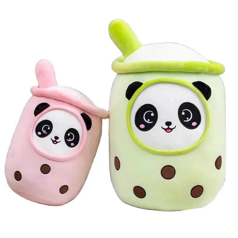 Plush Boba Tea Cup Toy Panda Bubble Tea Pillow Cute Fruit Drink Plush Stuffed Soft Milk Tea Toys Kids Gift