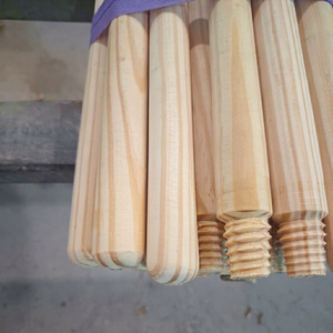 Top Sale Wooden Pine Broom Handle Natural Solid Wood Broom <b>Stick</b> with Threaded End for Broom <b>Mop</b> Brush OEM Wholesale Supply - Product Image 1
