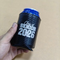 Manchon isotherme en cuir PU vierge pour gravure laser, personnalisable, cadeau pour mariage ou fête, pour bière, soda, boisson, 7 couleurs