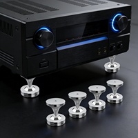 Komplettes Set Edelstahl-Isolations-Spikes Audio-Dämpfungsspikes mit Unterlagen Schrauben Anti-Rutsch-Pads für Lautsprecher Plattenspieler