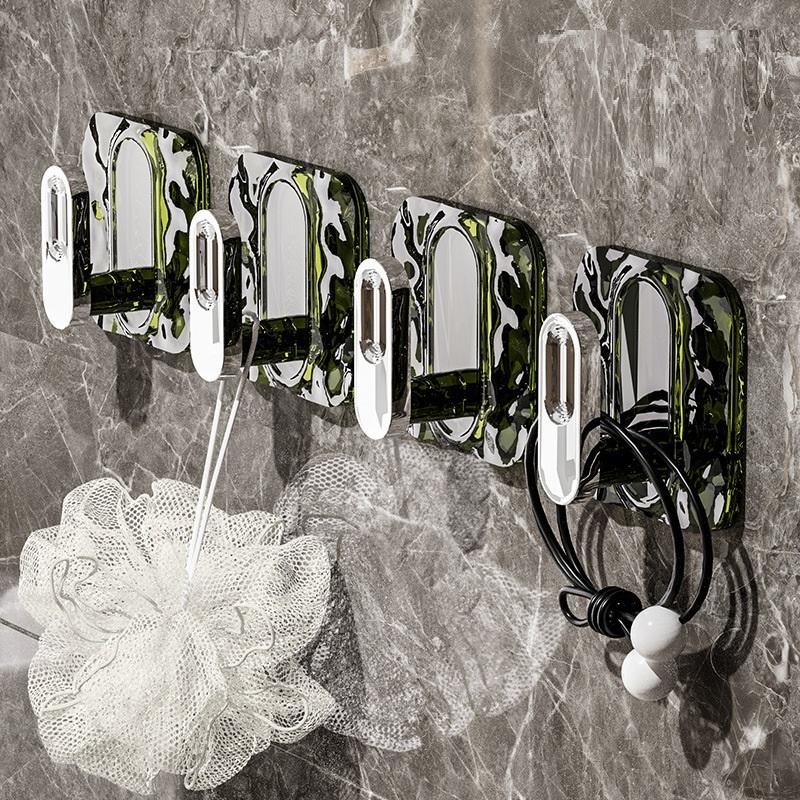 Four sets of transparent green silver