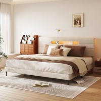 Großhandel Premium Massivholz Eichenbettgestell mit Stabilen Latten und Großen Aufbewahrungsschubladen für Luxuriöses Schlafzimmer-Set