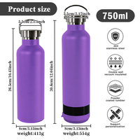 Botol Air Speaker 25oz dengan Logo Kustom, Layar Display, Lapisan Ganda Stainless Steel Berlapis Bubuk, dan Vakum Terisolasi