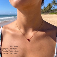 Collier personnalisé en argent sterling 925 plaqué or 14 carats avec pendentif cœur en oxyde de zirconium et pierre de naissance vibrante sertie à griffes pour femme