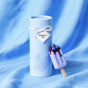 Caja Redonda Biodegradable con Logotipo Personalizado, de Grado Alimenticio, para Té, Helado, Café, Envase Cilíndrico - Product Image 3