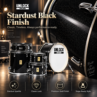 Batterie électronique 5 pièces taille standard Midnight Starlight avec tomms à déclenchement multipoints en option, caisse claire en acier et grosse caisse de 22 pouces