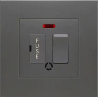 Interrupteur mural UK 13A avec fusible intégré, panneau 86mm, interrupteur isolant protégé par fusible pour climatiseur et ventilateur extracteur