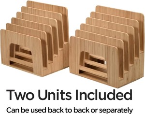 ที่จัดระเบียบเอกสารไม้ไผ่แบบเอียง 5 ช่อง ที่ใส่เอกสารแนวตั้ง สำหรับจัดเก็บเอกสารบนโต๊ะทำงานที่บ้านหรือที่ทำงาน - Product Image 6