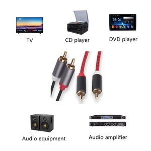 SAC1-<span class=keywords><strong>2</strong></span> kabel Audio Stereo <span class=keywords><strong>2</strong></span>-in-1, rangkaian kabel isolasi PVC berlapis emas pria RCA Male ke 3.5mm - Product Image 3