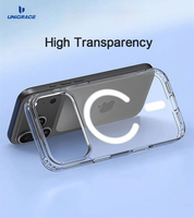 Coque transparente UNIGRACE pour iPhone 17 Pro Max, compatible avec le chargement sans fil, coque magnétique transparente pour iPhone 16, 15, 17, 18