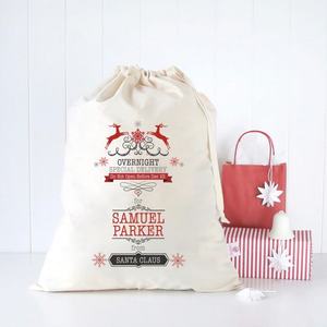 Sacs cadeaux personnalisables en coton uni avec cordon de serrage 2021 – Grands sacs en toile vierges pour sublimation, motif licorne, pour Noël, à personnaliser - Product Image 4