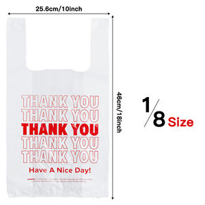 Bolsas de Plástico Tipo Camiseta Biopartner Tamaño 1/8 con Agradecimiento para Supermercado y Compras - Product Image 2