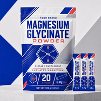 Poudre de glycinate de magnésium à formule personnalisée 6,8 g en sachets individuels, 20 sachets, fabricant de compléments alimentaires OEM ODM