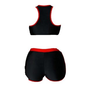 Ensemble de sport 2 pièces pour femme : maillot de bain, soutien-gorge court, débardeur et short – Idéal pour la natation, le surf, l'entraînement, le yoga - Product Image 5