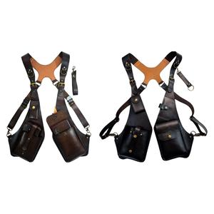 Nero Steampunk tracolla borsa custodia per moto durevole portafoglio esterno sotto le ascelle