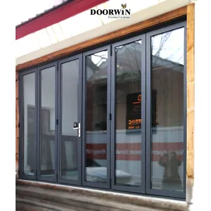 DOORWIN NFRC Standard Cheap Internal External 5 Panel Aluminium Bi Fold Folding Folded Balcony Patio Doors