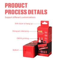 Boîte d'emballage personnalisée pour gel UV solide, boîte pliante en carton imprimé OEM avec logo pour produits de nail art