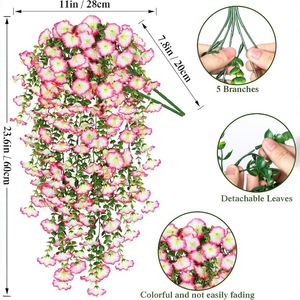 Fleurs artificielles en soie Chao Xingdi, glycine, 78 cm, décorations murales intérieures et extérieures - Product Image 2