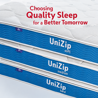 Matelas hybride polyvalent de 25 cm avec soutien indépendant et construction à fermeture éclair, design moderne pour usage hôtelier, marque E-Z Bed