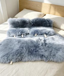 Juego <span class=keywords><strong>de</strong></span> 3 Alfombrillas <span class=keywords><strong>de</strong></span> Piel <span class=keywords><strong>de</strong></span> Oveja Azul Niebla <span class=keywords><strong>de</strong></span> Lujo para Asientos <span class=keywords><strong>de</strong></span> Coche, Cojín <span class=keywords><strong>de</strong></span> Tapicería <span class=keywords><strong>de</strong></span> Piel <span class=keywords><strong>de</strong></span> Oveja Genuina para Invierno - Product Image 2