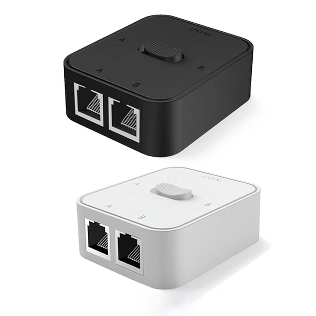 DOONJIEY 2 Port POE Gigabit Network Switch RJ45 Network Splitter Cable Extender 1000mbps Ethernet Adapter PC Laptop TV Box