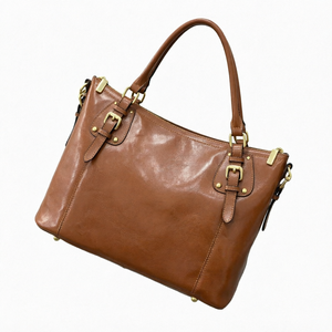 Sac à main pour femme en cuir véritable, fermeture à glissière, grande capacité, bandoulière simple, sac fourre-tout pour un usage quotidien - Product Image 1