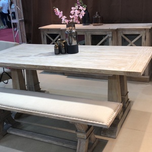 Muebles para el Hogar de Alta Calidad, Mesa de Comedor Rústica de Madera Maciza Cuadrada Estilo Versace para 8 Personas - Product Image 2