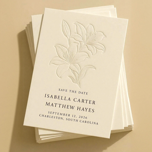 Invitación de Boda con Tapa Dura y Tipografía, Diseño Floral, Papel de Algodón, Guarda la Fecha, <span class=keywords><strong>Simple</strong></span>, Cadeau De Mariage Pour Inviter - Product Image 1